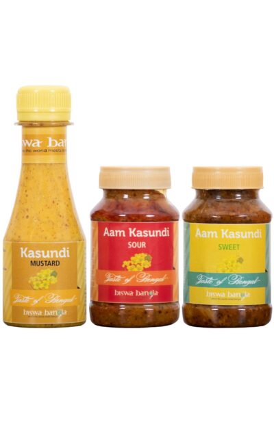 Kasundi (Mustard Sauce) & Aam Kasundi (Sweet & sour) - Pack of 3 (100g each)
