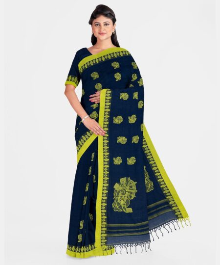 Handspun Cotton Tangail Saree - Image 2