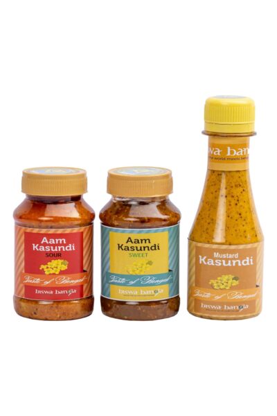 Kasundi & Aam Kasundi (Mango-Mustard Sauce/Pickle) Sweet 100g and Sour 100gram - Pack of 3