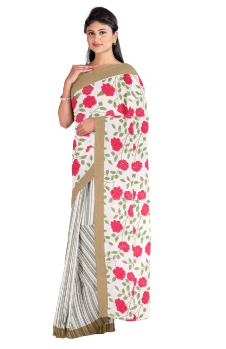 Begumpuri Printed Cotton Saree - Image 3