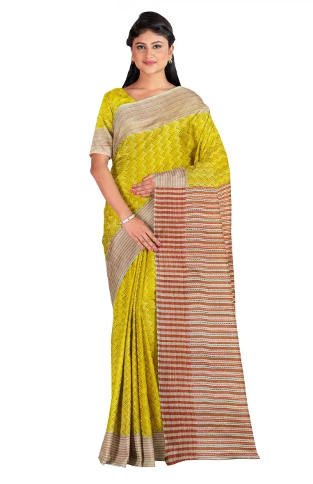 Handcrafted Kantha Silk Saree
