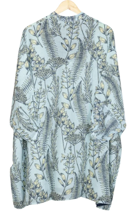 Digital Print Muslin Kaftan - Blue - Image 2
