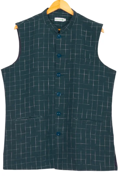 Space Dyed Linen Handloom Jacket - Indigo