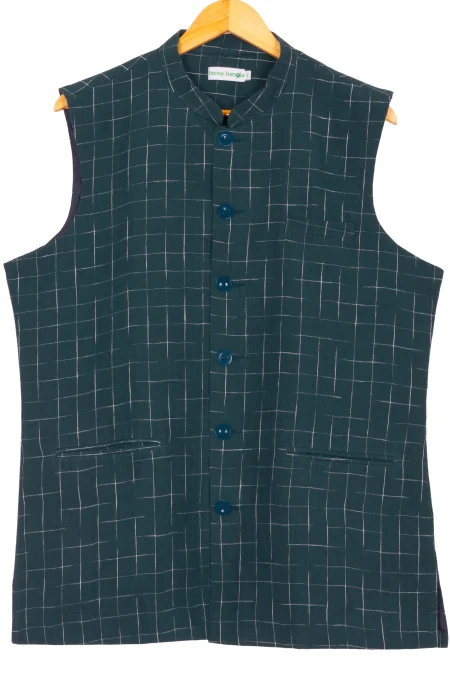 Space Dyed Linen Handloom Jacket - Indigo