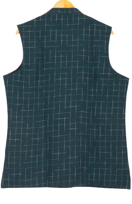 Space Dyed Linen Handloom Jacket - Indigo - Image 2