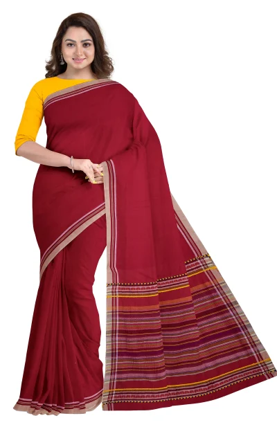 Tangail Cotton Saree - Red