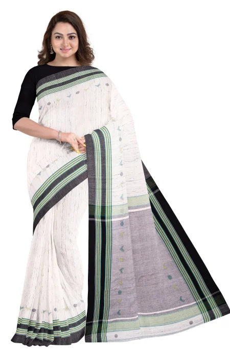 Tangail Cotton Saree - Off-White