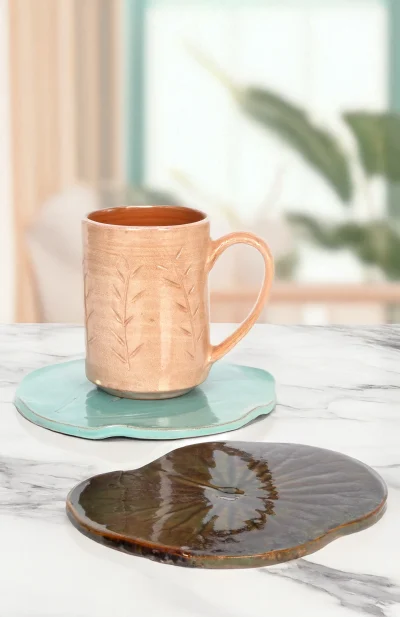 Ceramic Coffee Mug and Ceramic Trays Combo
