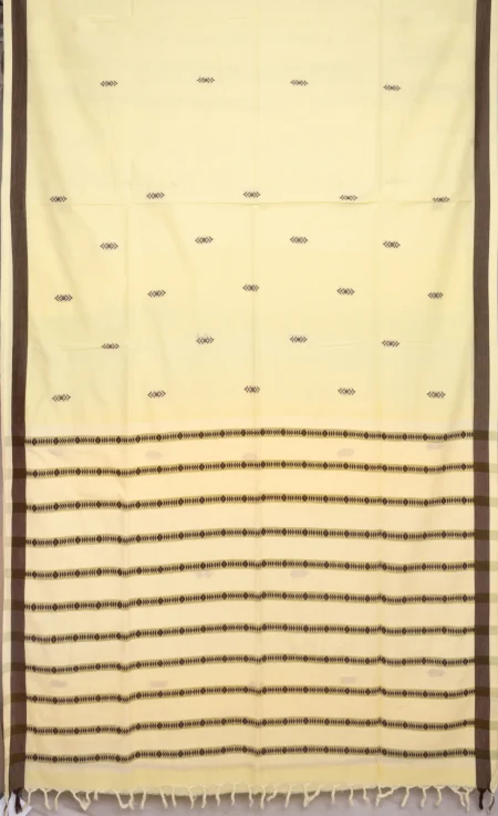 Begumpuri Cotton Saree - Lemon Yellow - Image 4