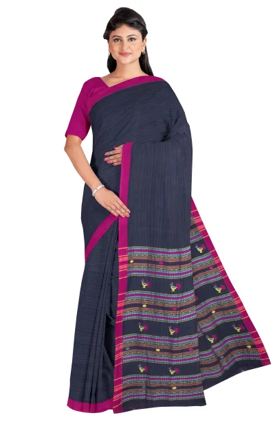 Dokhna Cotton Saree - Blue