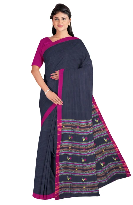 Dokhna Cotton Saree - Blue