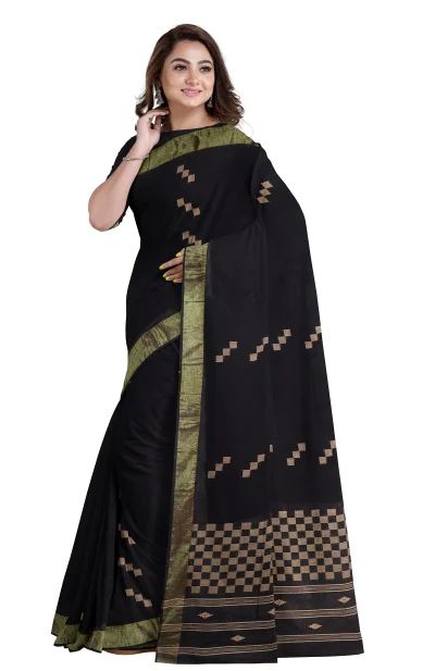 Tangail Cotton Saree - Black