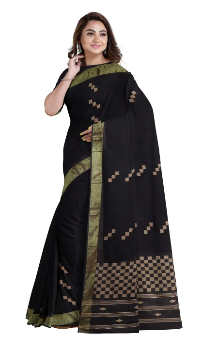 Tangail Cotton Saree - Black