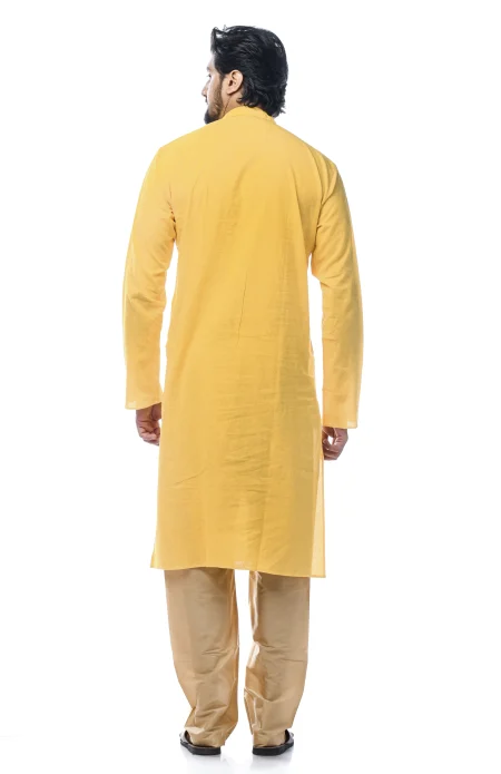 Cotton Sabudana Kurta - Yellow - Image 4