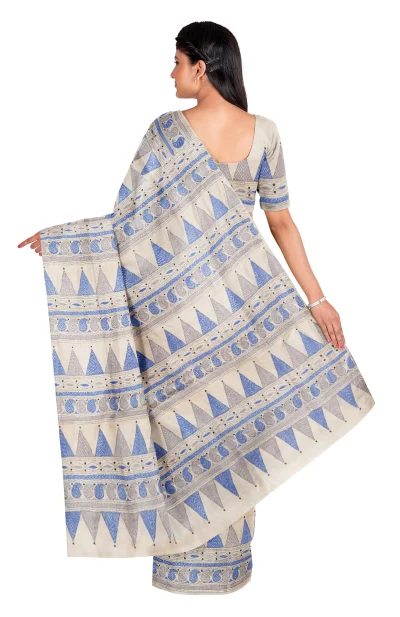 Handcrafted Kantha Tussar Silk Saree – From Tantuja