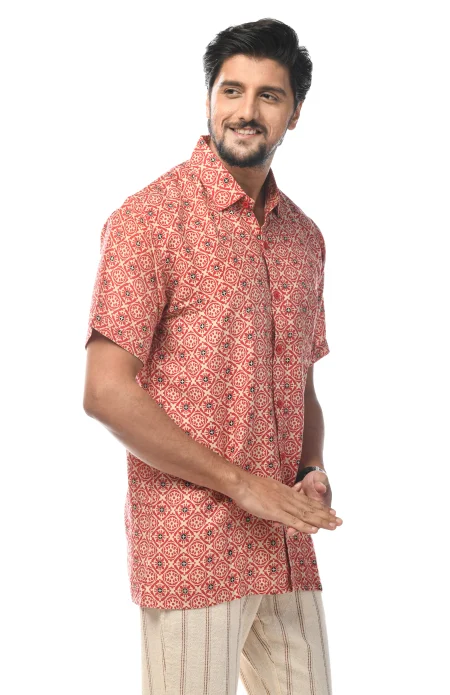Printed Cotton Half Sleeves Shirt - from Srishtishree - Image 2