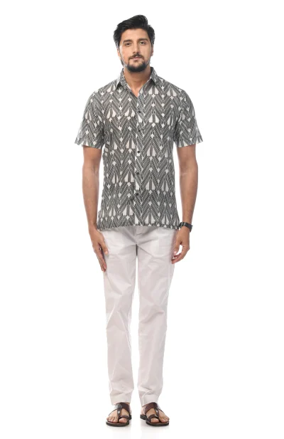 Printed Cotton Half Sleeves Shirt - from Srishtishree