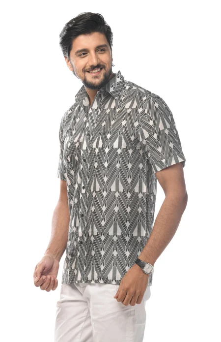 Printed Cotton Half Sleeves Shirt - from Srishtishree - Image 2