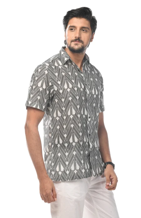 Printed Cotton Half Sleeves Shirt - from Srishtishree - Image 4