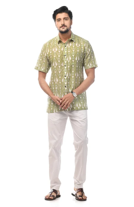 Printed Cotton Half Sleeves Shirt - from Srishtishree - Image 2