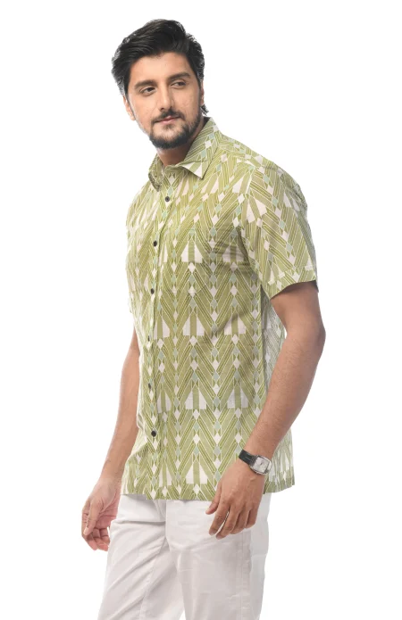 Printed Cotton Half Sleeves Shirt - from Srishtishree - Image 3