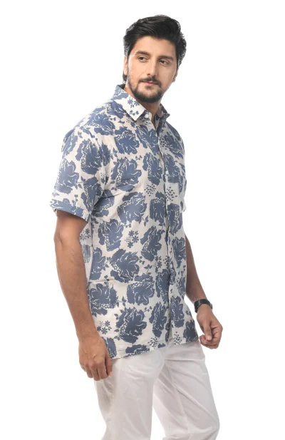 Printed Cotton Half Sleeves Shirt - from Srishtishree