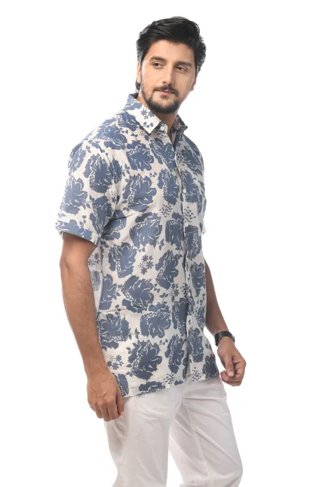Printed Cotton Half Sleeves Shirt - from Srishtishree